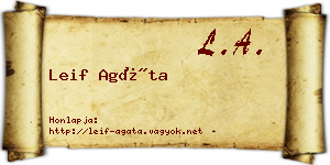 Leif Agáta névjegykártya